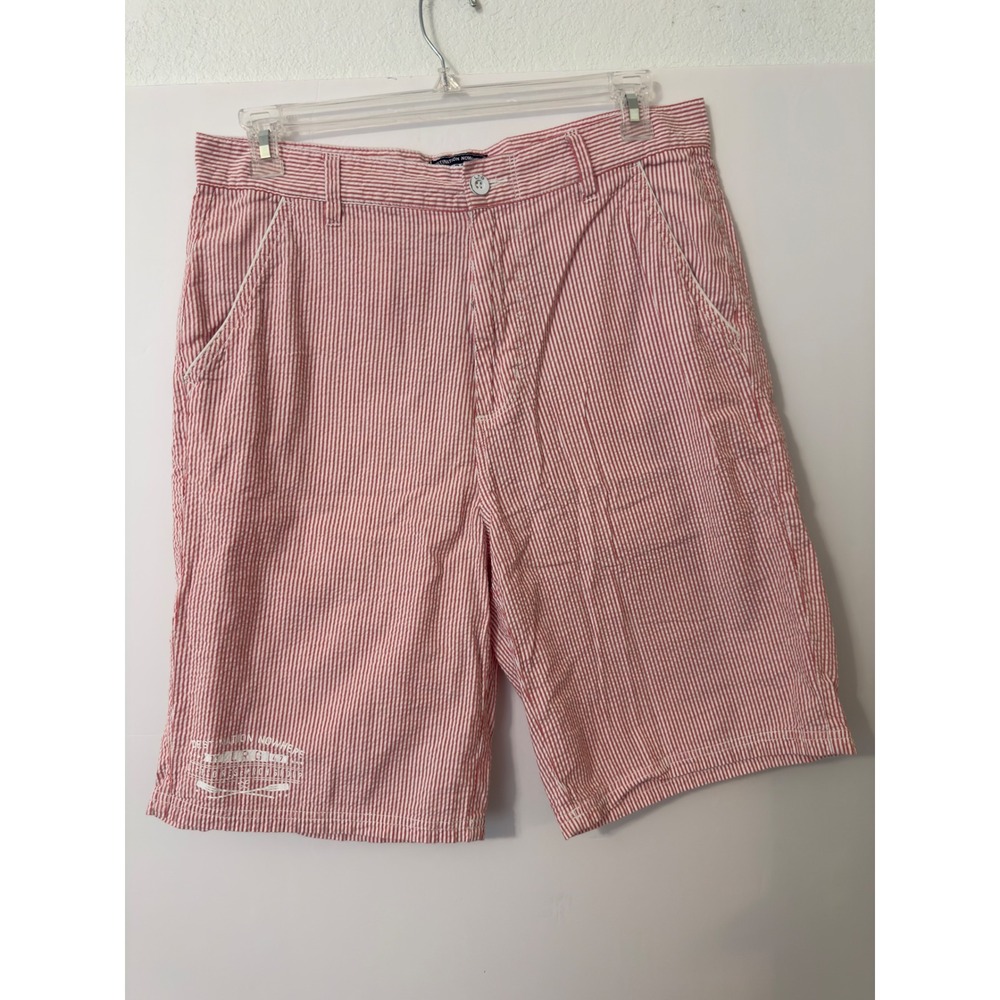 LRG Lifted Research Group Mens Seersucker Shorts Size 34 Nautical Beachwear Prep
